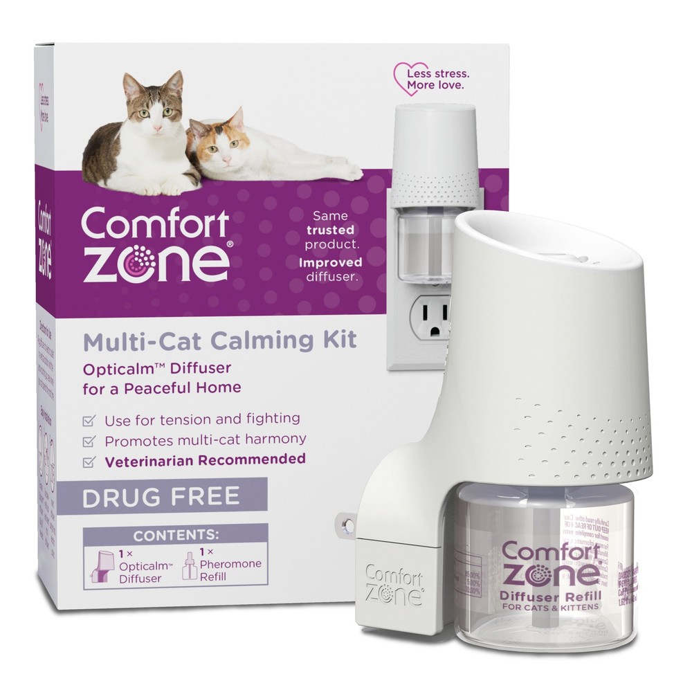 Comfort Zone Calming For Single and Multi-Cat Homes, Cat Pheromone, Single Diffu