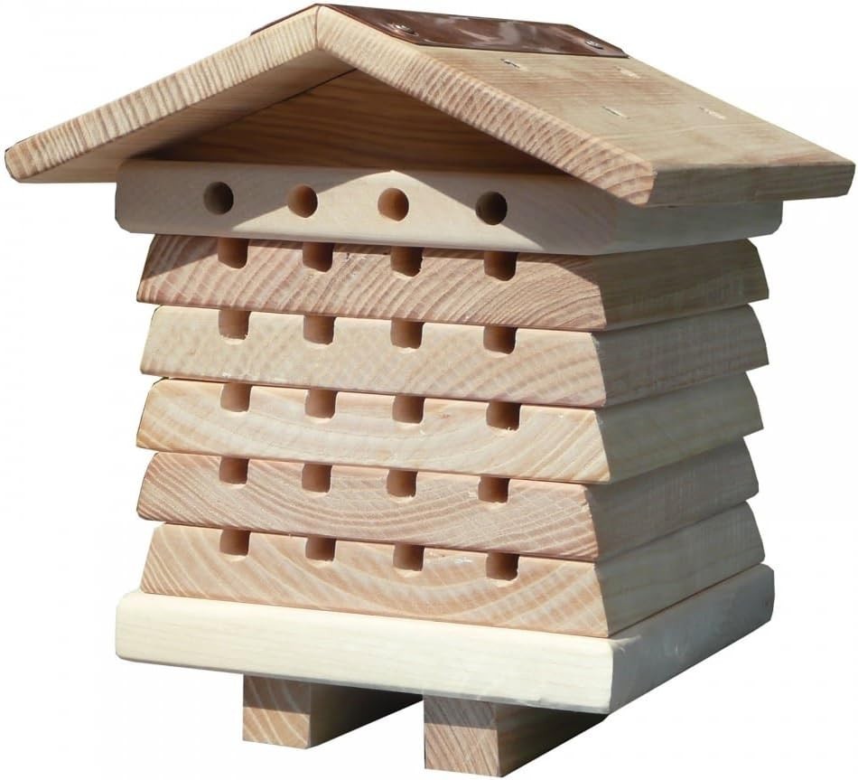 Modern Interactive Bee House - Safe Pollinator Nesting Solution, 6.5'' Diameter