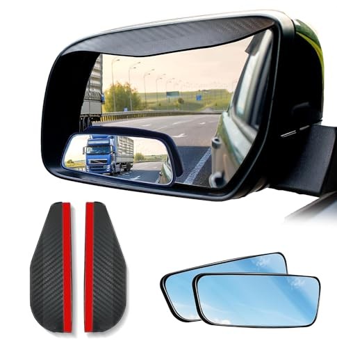 EcoNour Blind Spot Car Mirror (2 Pack) | Wide Angle for 3x Rectangle With Visor