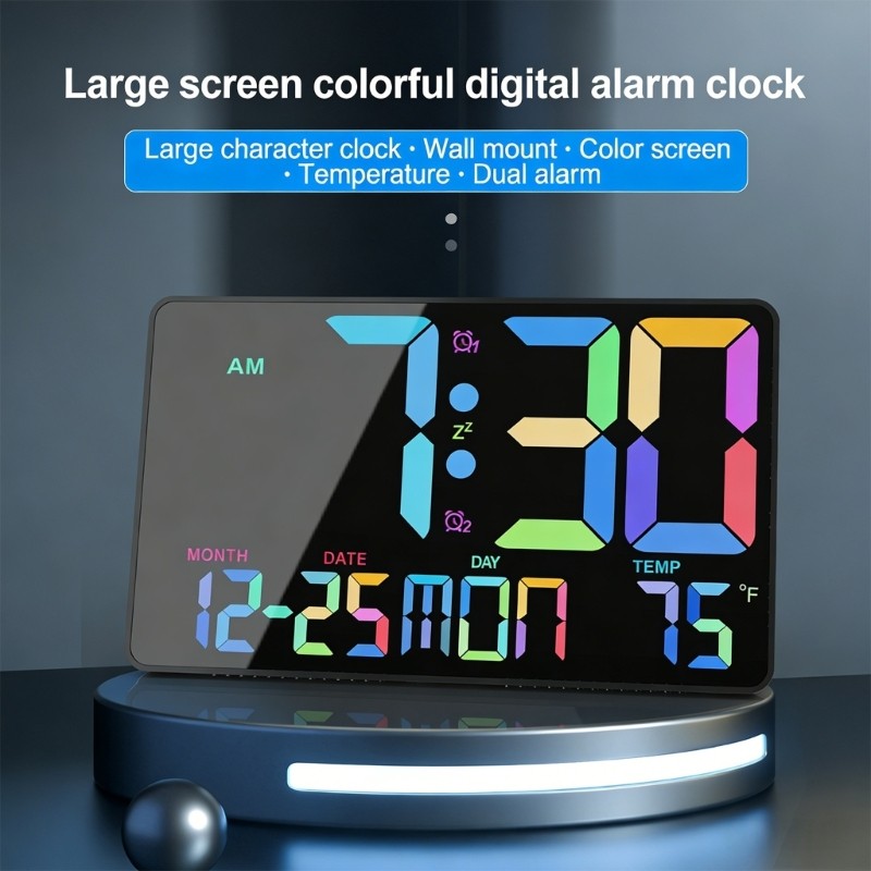 Large Digital Wall Clock with Big LED Display,Remote Control,Wall Desk Clocks