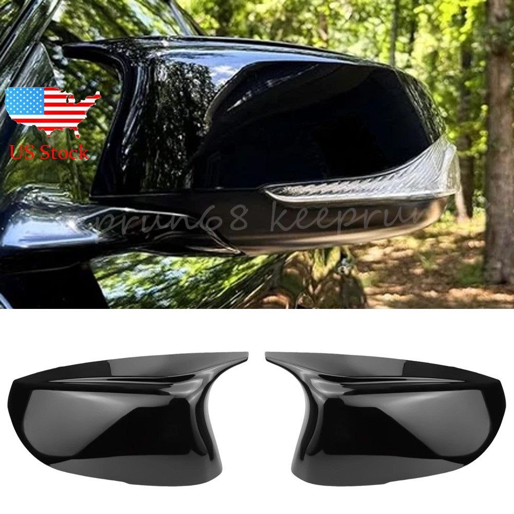 2X M3 Style Side Mirror Cover Cap For Infiniti Q50 Q60 Q70 2014-2021 Gloss Black
