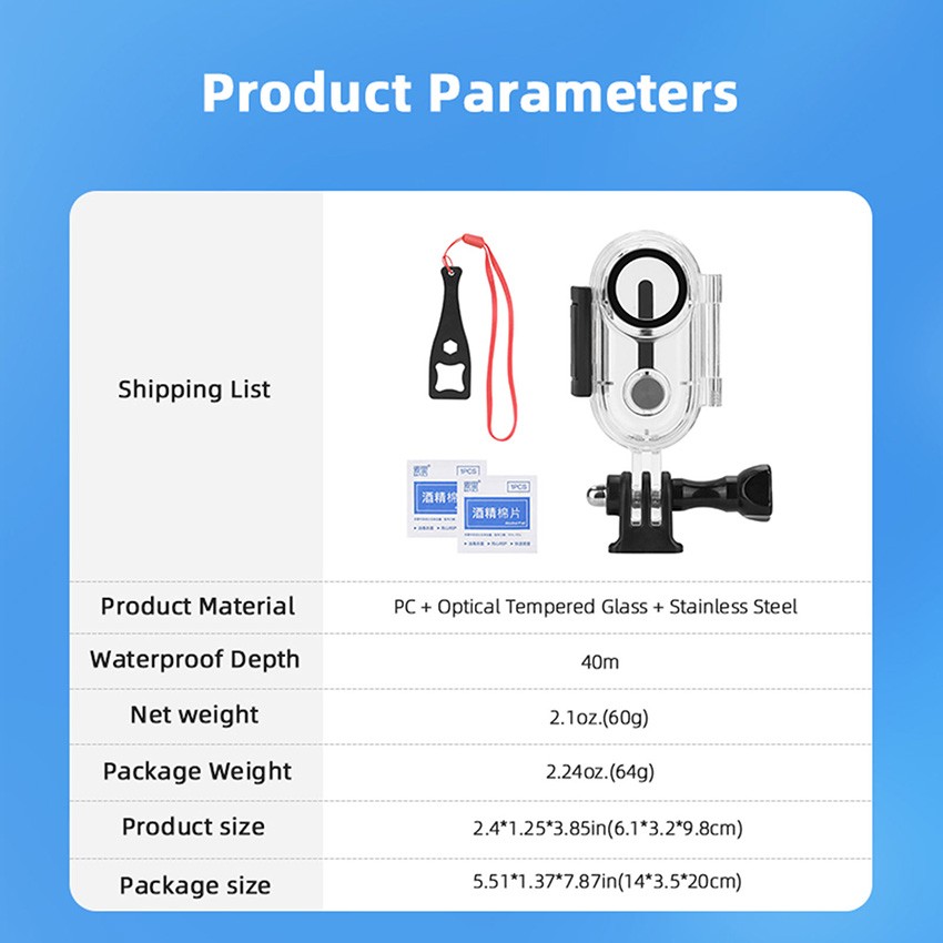 Thumb Camera Waterproof Case 40m Diving Protective Case for Insta360 GO 3/3S