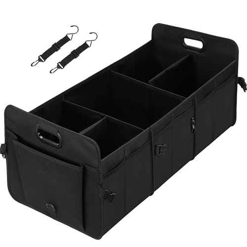 Multi Compartments Collapsible Car Trunk Organizer, 1 Pack Black New 3 Compart