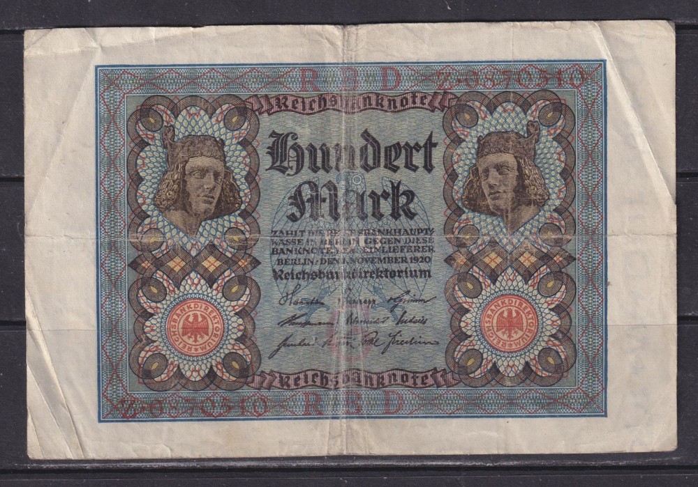 GERMANY - 1920 100 Mark Circulated Banknote (2)