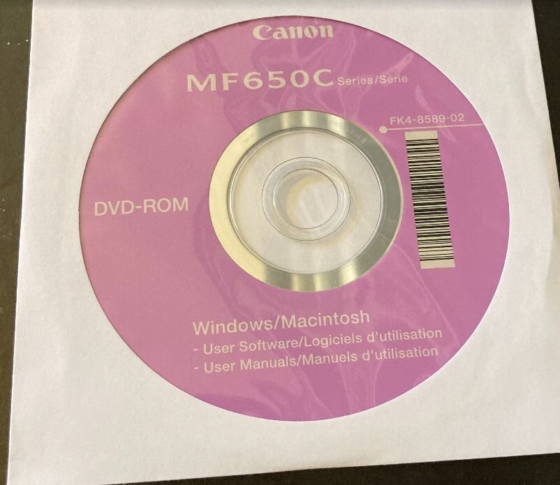 Genuine Canon MF650c Setup Installation CD ROM Software Driver Disk FK4-8589-02