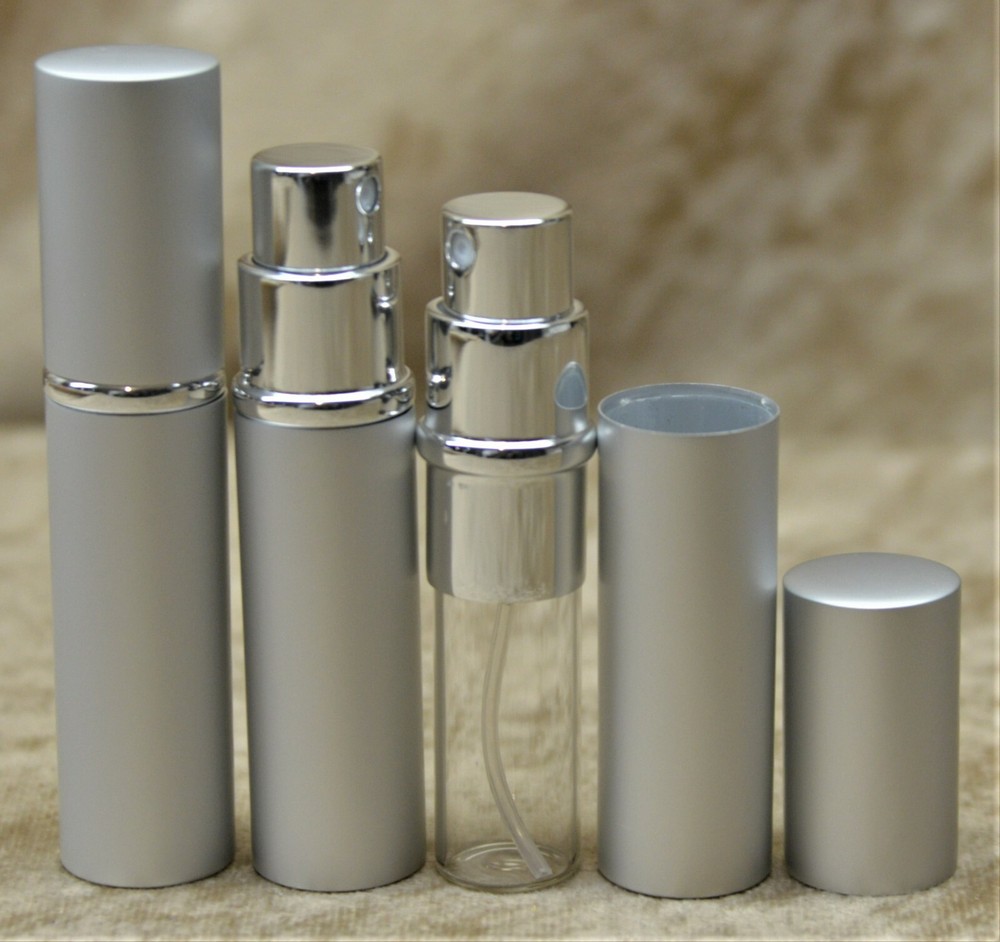 REFILLABLE SILVER SPRAY PERFUME ATOMIZERS 6 ML