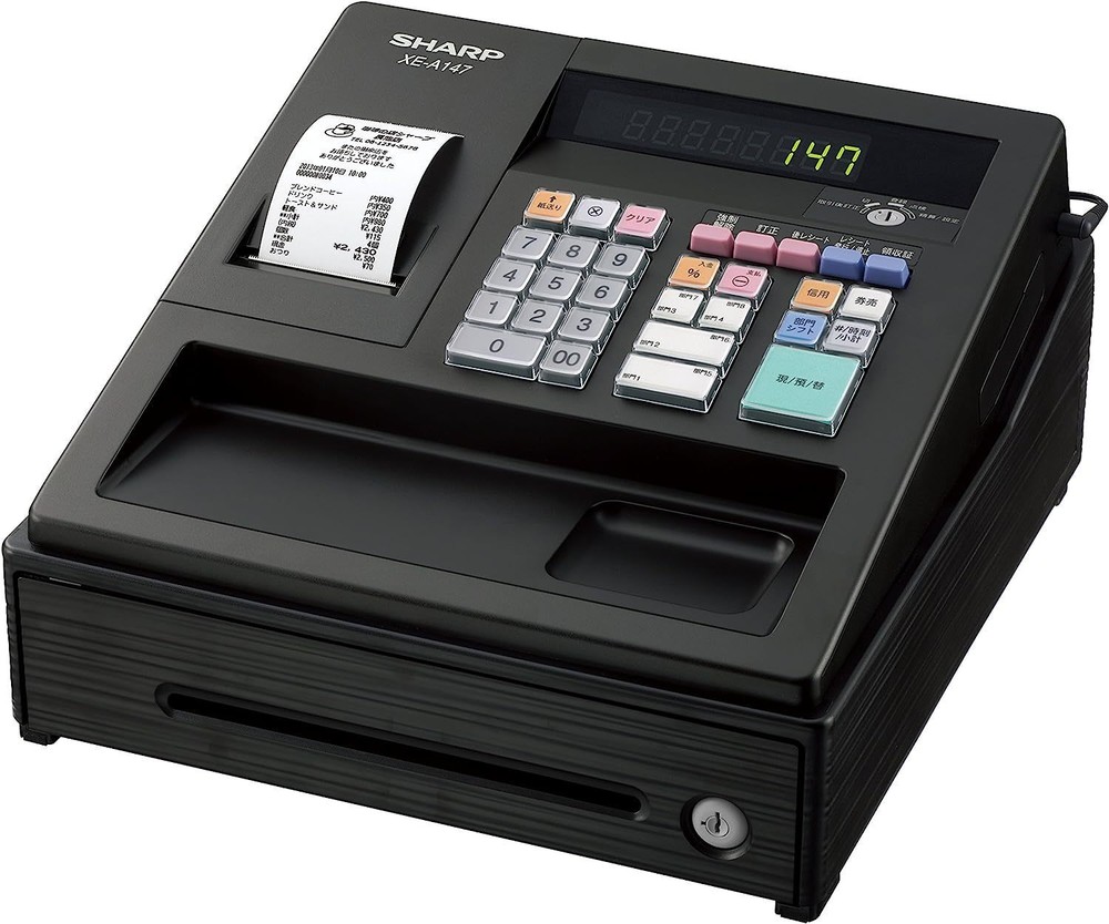 Sharp Electronic Register 8 Divisions Black XE-A147-B