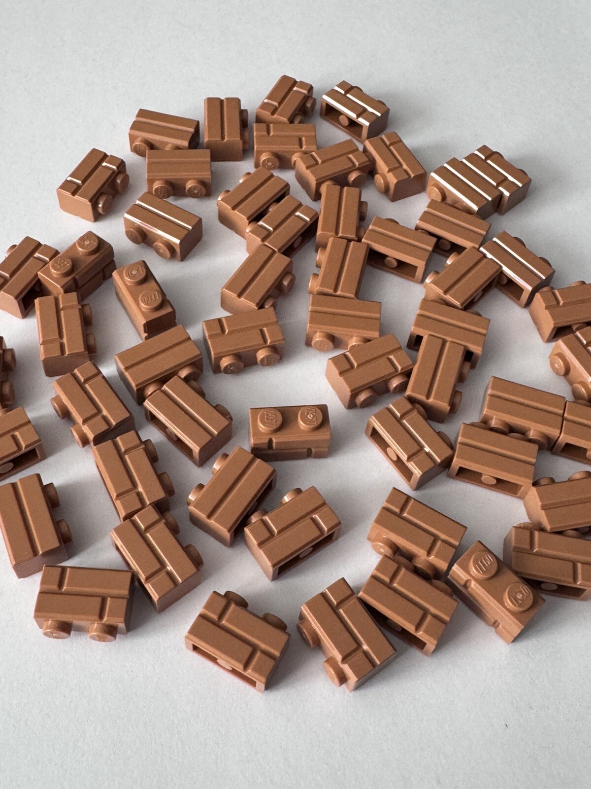 LOT 100 BRAND NEW LEGO 1x2 LIGHT BROWN BRICK WALL MASONRY CASTLE STONE