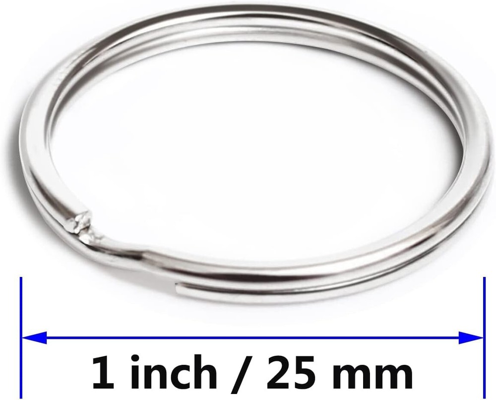 10 PCS Split Key Rings 1" (25mm) Secure Keychain Items Split Ring