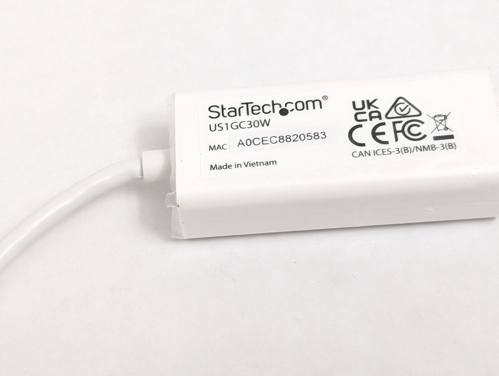 StarTech.com USB-C to Gigabit Ethernet Network Adapter US1GC30W USB 3.1 5Gbps
