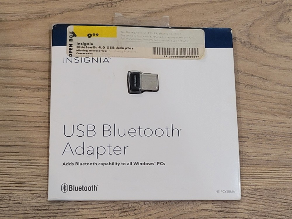 Insignia Bluetooth 4.0 USB Adapter Adds Bluetooth To PC Open Box