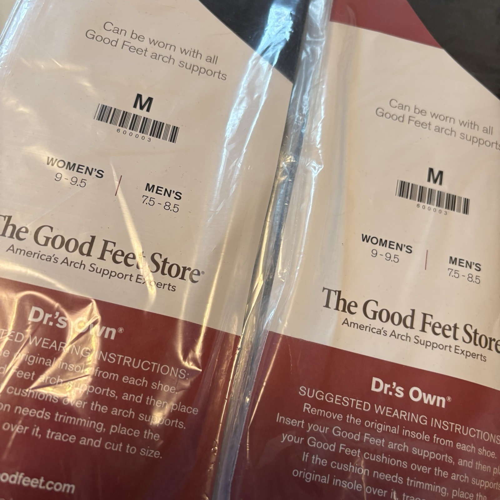 The Good Feet Store Super Athletic Insole Cushion Inserts Medium Unisex 2 Pairs