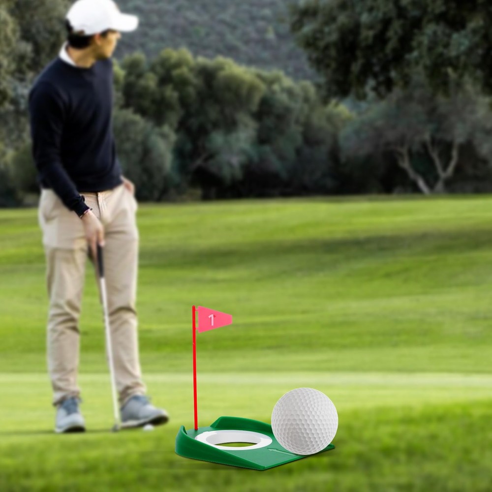 6 Pack Golf Putting Cup with Flags, Plastic Mini Golf Hole Putting Practice A...