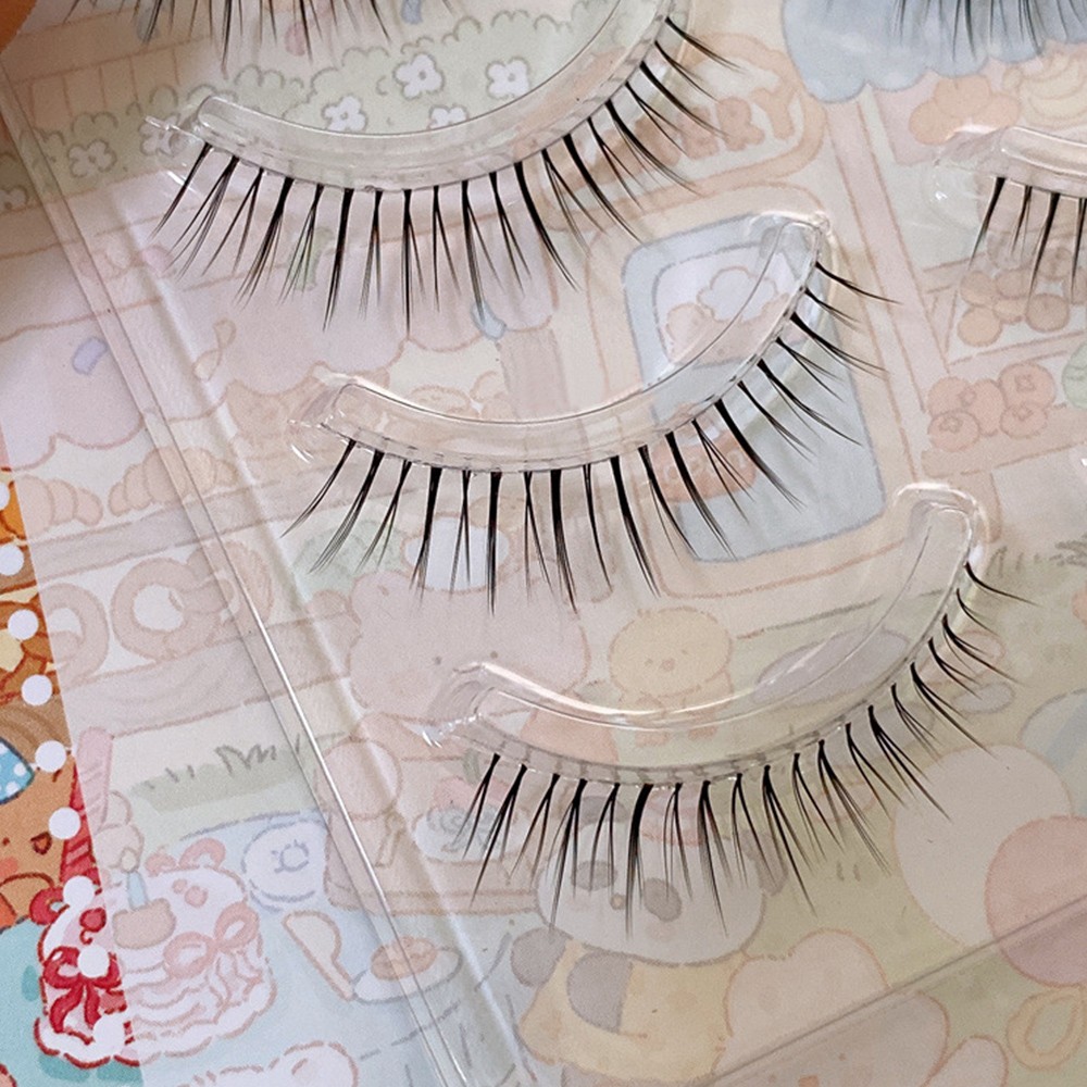 False Eyelashes Set Plastic Transparent Stem 8mm Natural Look Lower Lashes