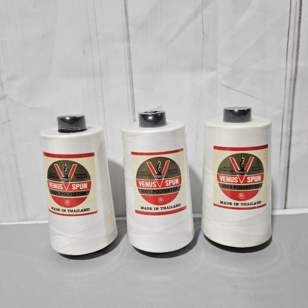 NEW SEALED Venus Spun Polyester Sewing Thread Multipurpose - Venus White 6000