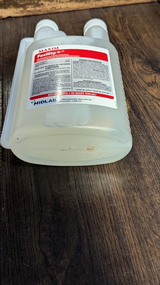 Maxim Facility+ Disinfectant 1 Quart 046400-86 Midlab For Electrostatic Sprayer