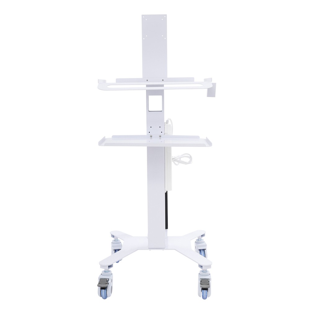 3 Tiers Height Adjustable Rolling Computer Mobile Cart Standing Workstation