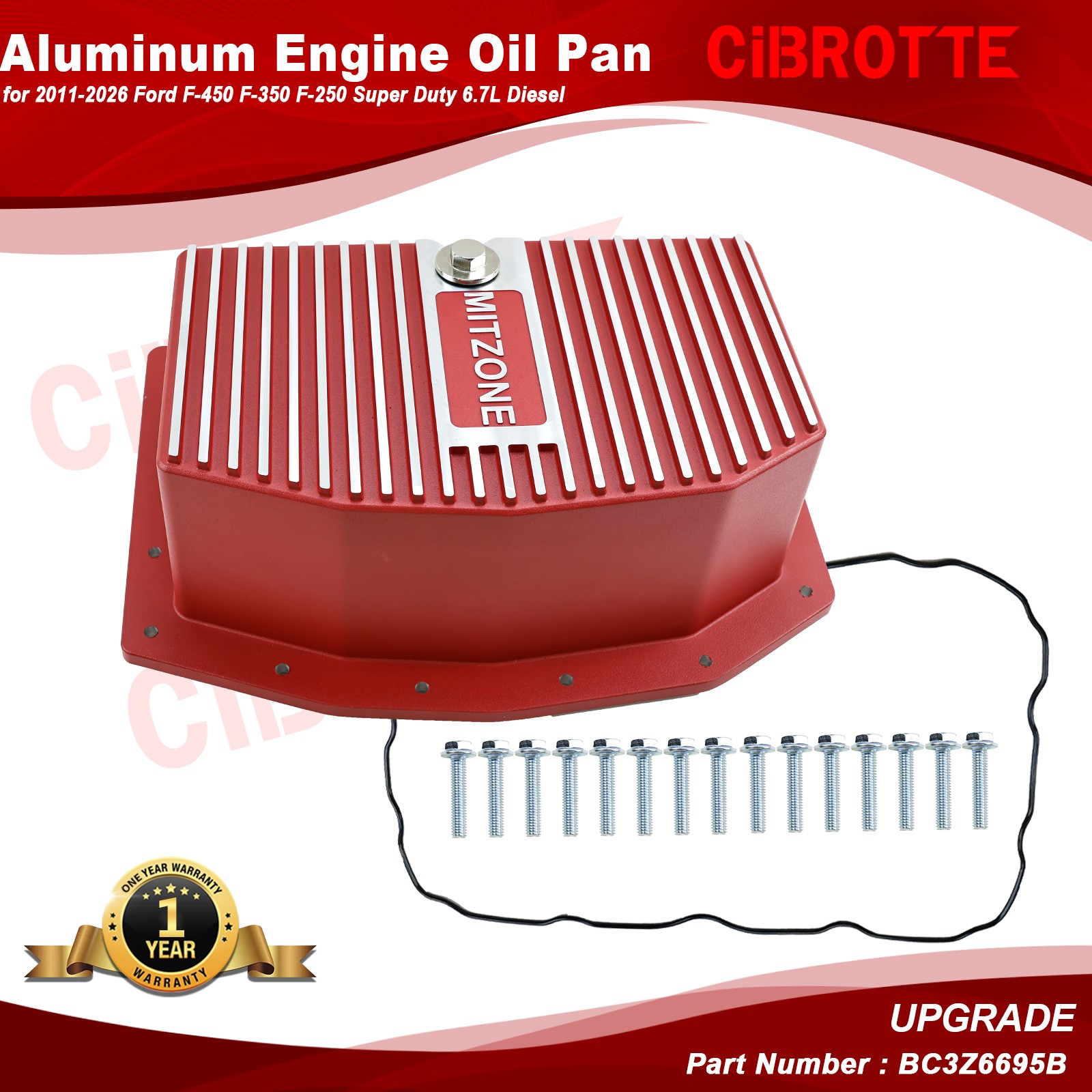 Aluminum Oil Pan for 2011-2026 Ford F-450 F-350 F-250 Super Duty 6.7L Diesel