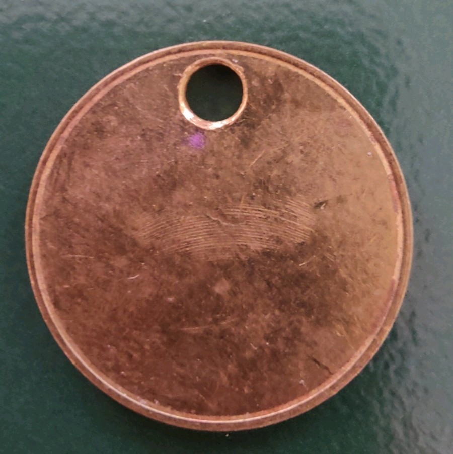 Woolley Colliery Pit Check Tally marked Woolley Colliery 3897