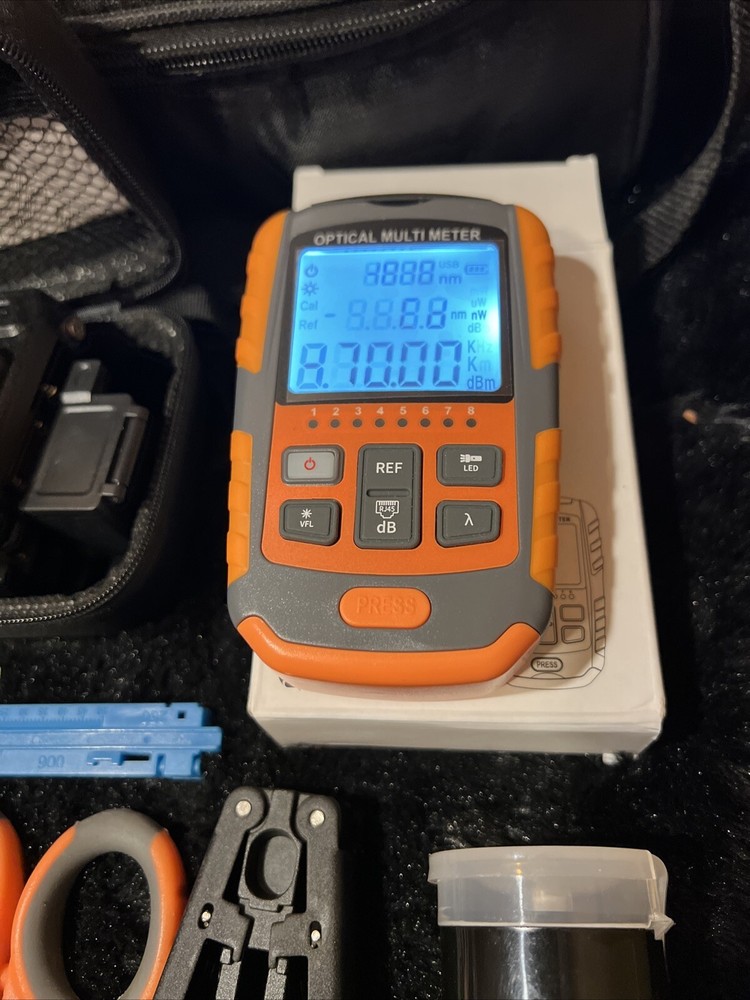 Fiber Optic Cleaver XO Plus Case Visual Fault Locator Optical Multimeter + More