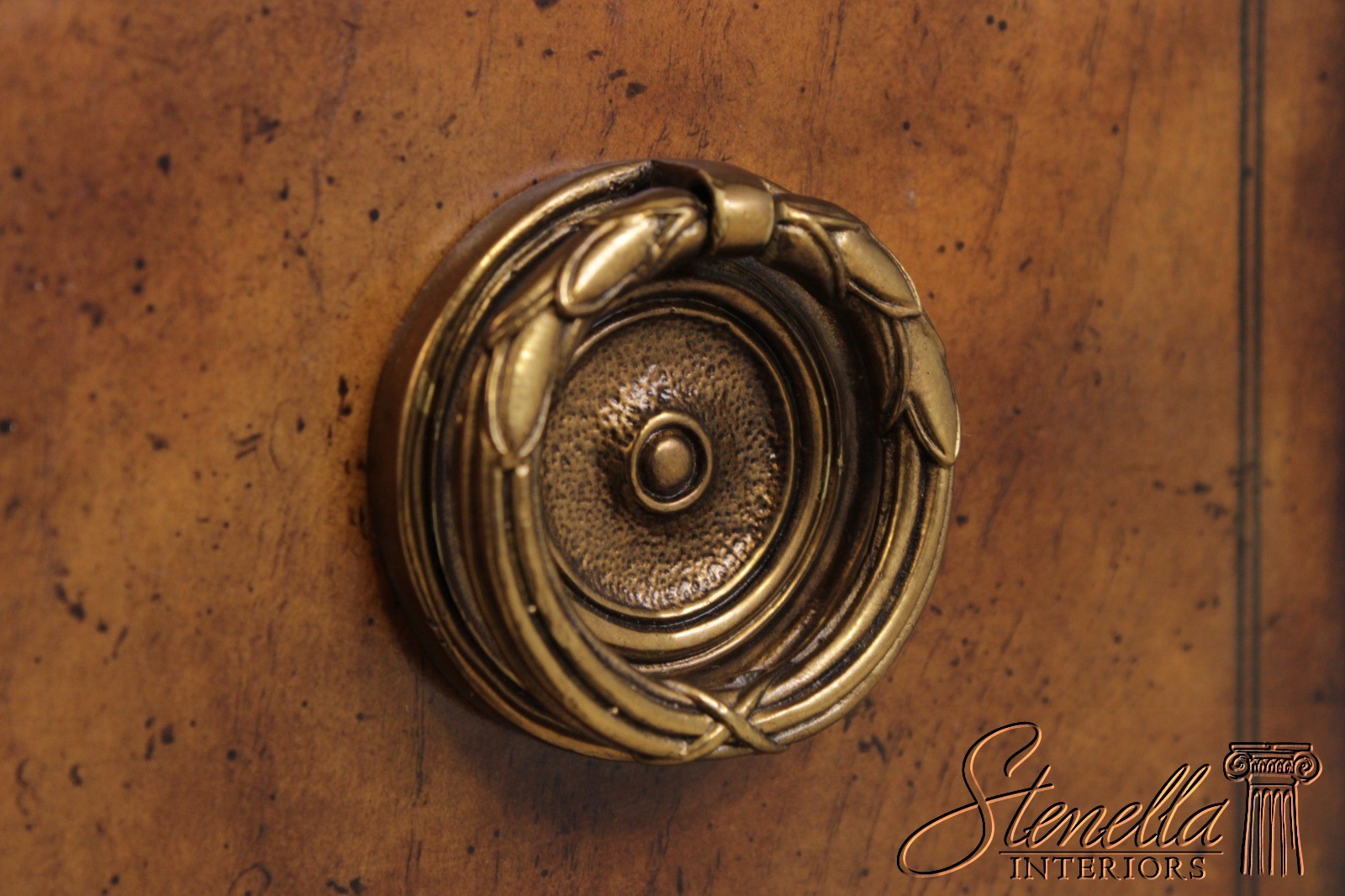 72329: MAITLAND SMITH Burl Wood 3 Drawer Writing Desk Console