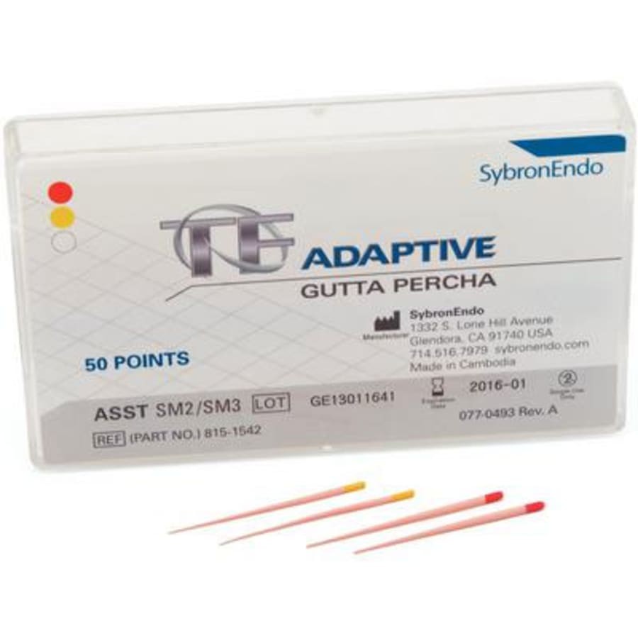 Gutta Percha Dental Points Small Medium-Large 50 pk Multiple Colors