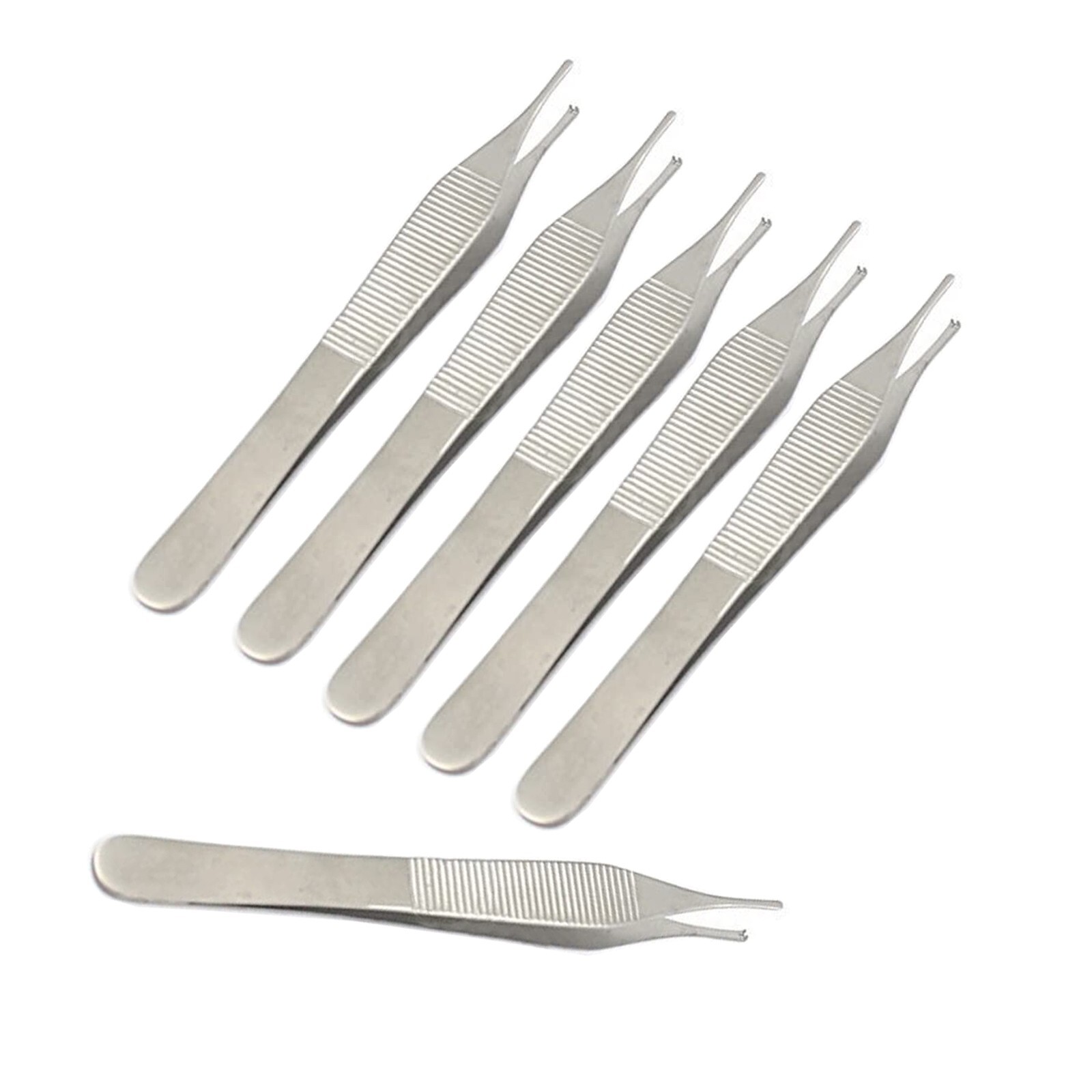 6pcs Adson Tissue Forceps 4.75" with 1x2 Teeth Tip Surgical Dental Instruments
