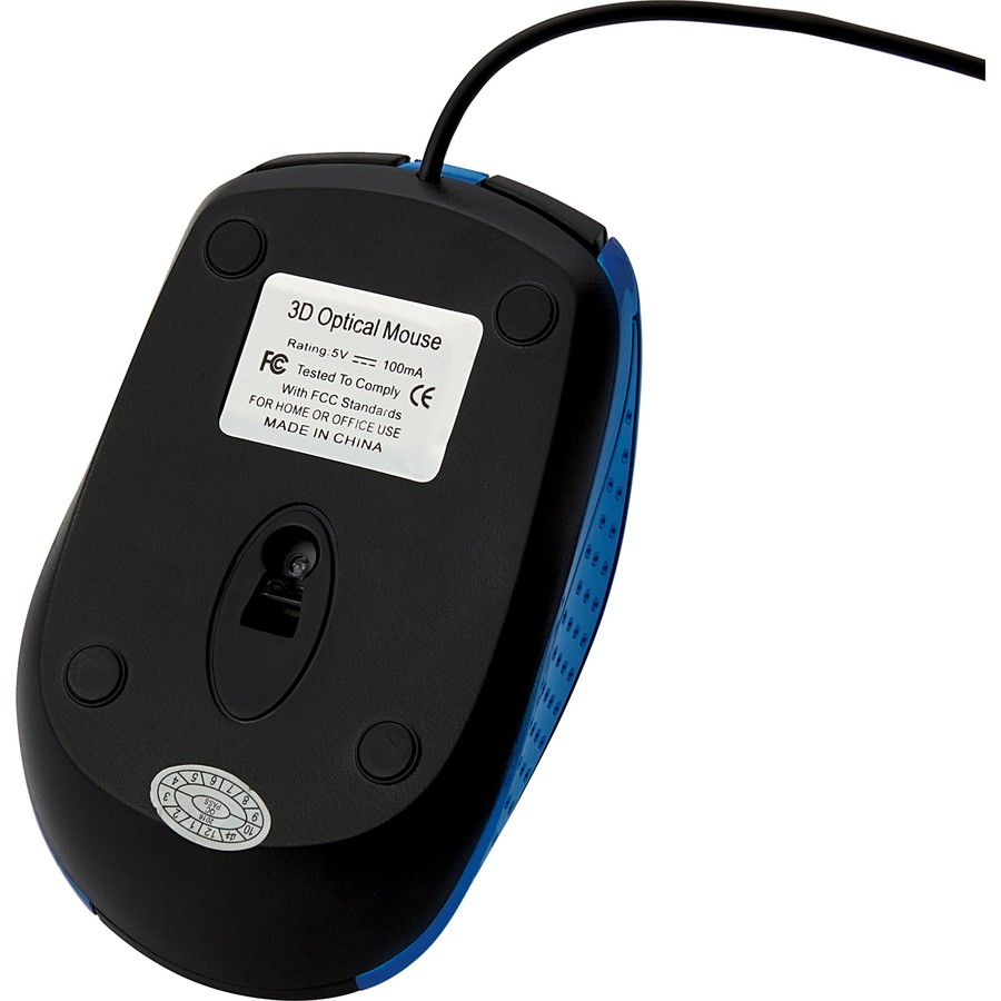 Verbatim Corded Notebook Optical Mouse - Blue (99743)