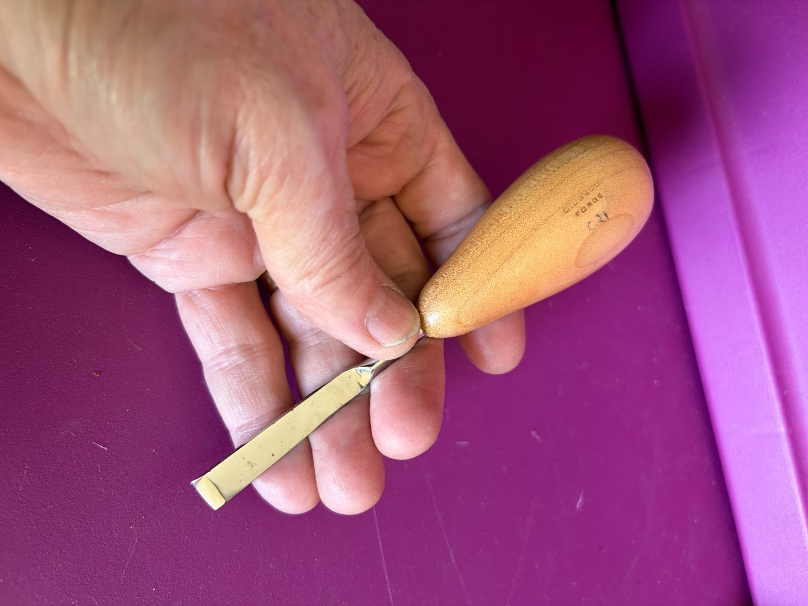 RARE Diobsud Forge 3/8" Wide Single Bevel Straight Wood Carving Chisel In VGC!