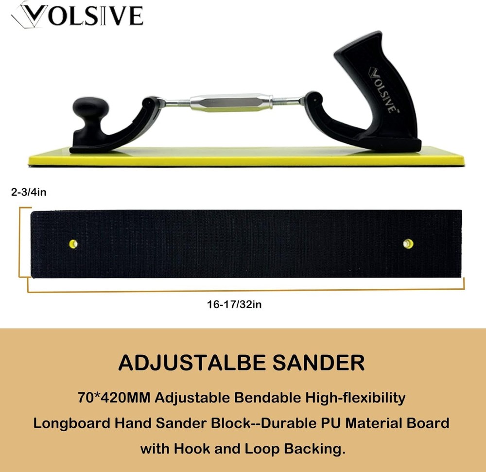 7pcs Hand Sanding Block Set, Rectangle Handheld Sanding Pad, Hook and Loop