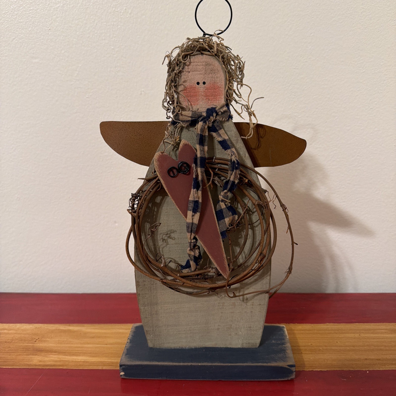Primitive Wooden Freestanding  Angel