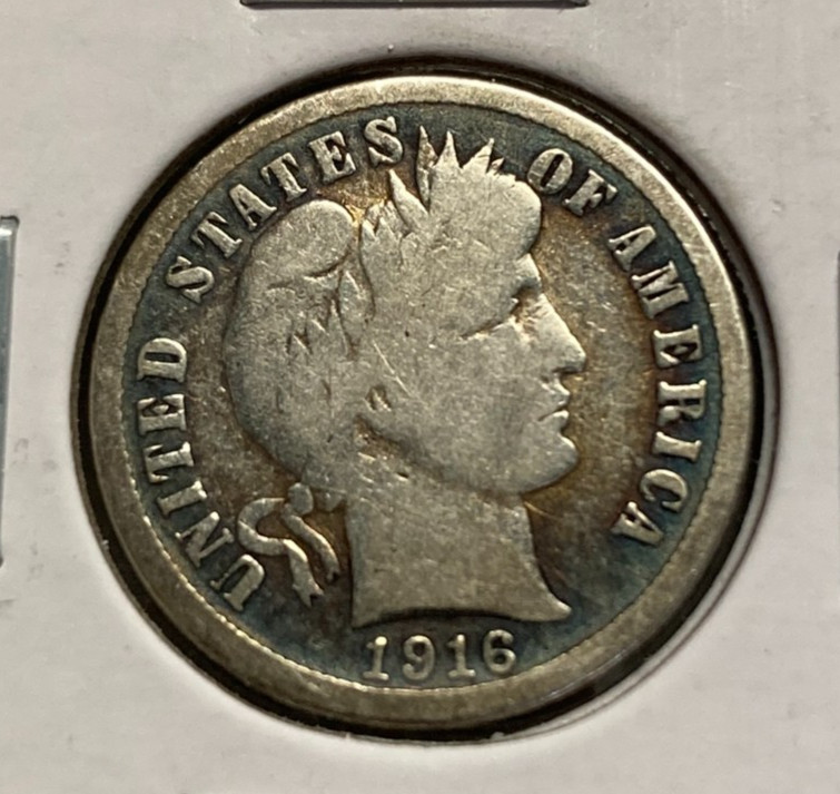 1916 S Barber Silver 10¢ 1344