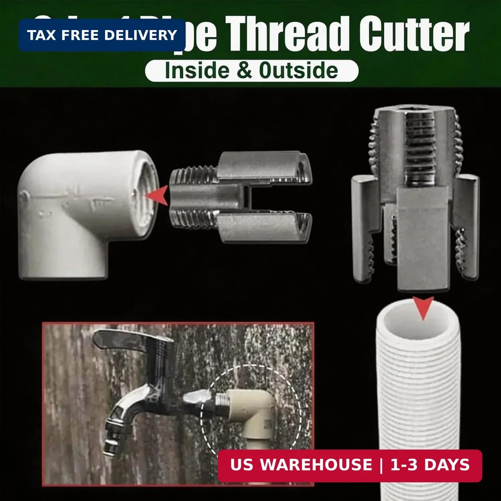 2PCS PVC Pipe Threader Kit, Pipe Thread Cutting Tool 1/2" 3/4" - Integrated Inte