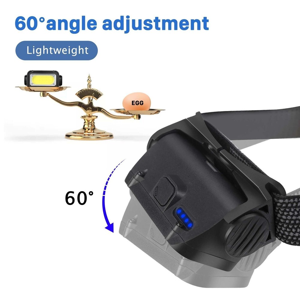USB Rechargeable LED Headlamp Headlight Torch Flashlight With Charging Cable