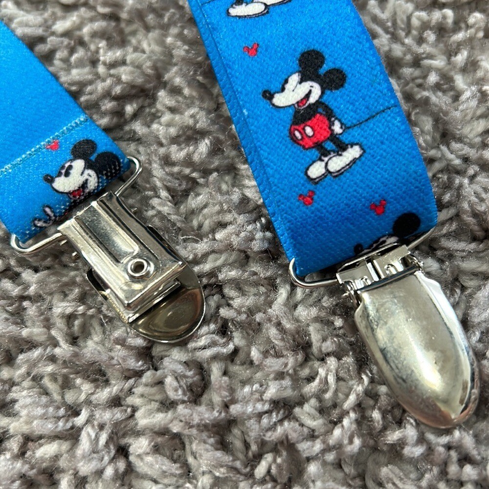 Disney Mickey Mouse suspenders little boy blue stretch