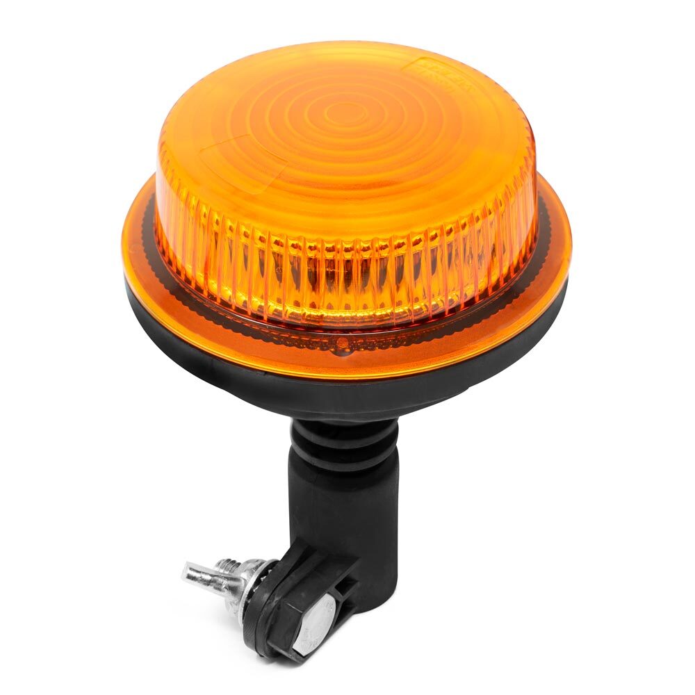 DIN Pole Mount Amber LED Flashing Light Beacon With Quad Flash Pattern