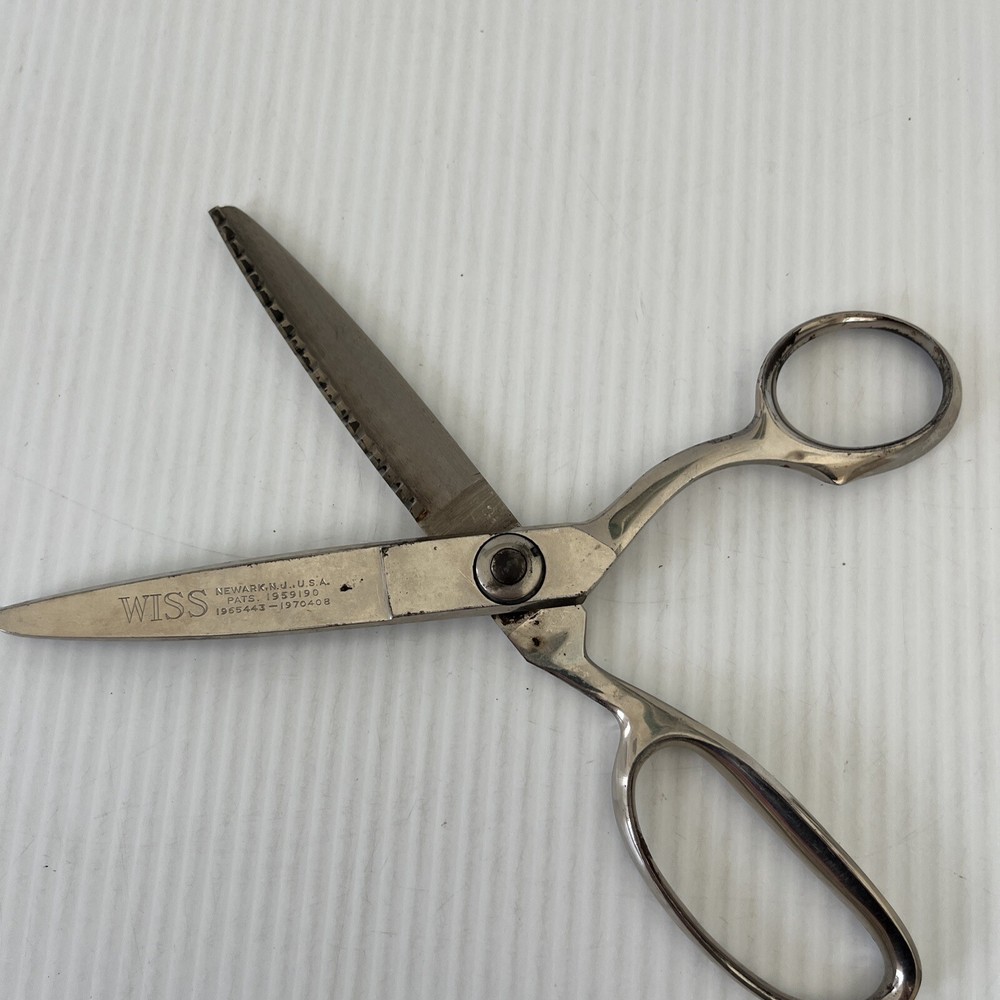 Wiss Pinking Shears Zig Zag Cut Chrome Vintage Scissors