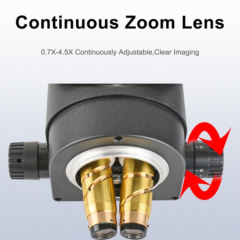 KOPPACE 3.5X-90X Black Large Platform Stereo Microscope 144 LED Ring Light