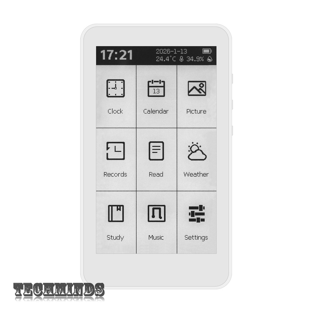 HamGeek M3 Portable E-Book Reader 3.7" Touch Screen E-Paper 10-Level Adjustable