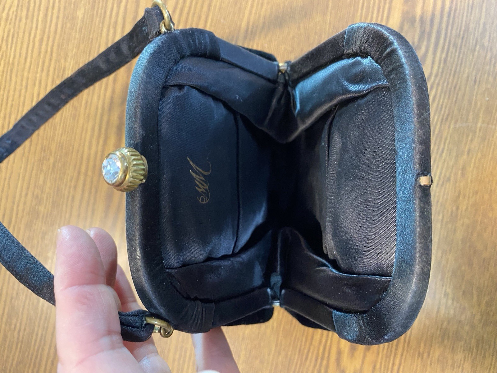 Vintage Morris Moskowitz Black Velvet Evening Bag Gala Sophisticated Event Glam