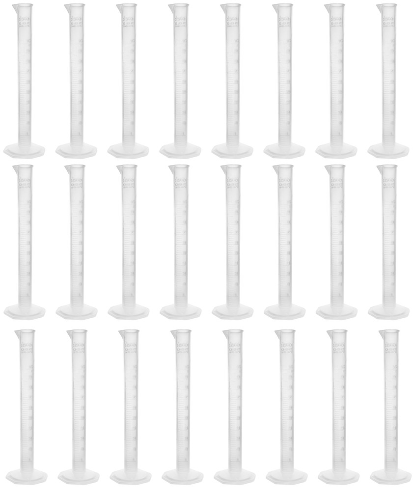 Eisco Labs 10ml Measuring Cylinders, Class B - Polypropylene - 24 Pack