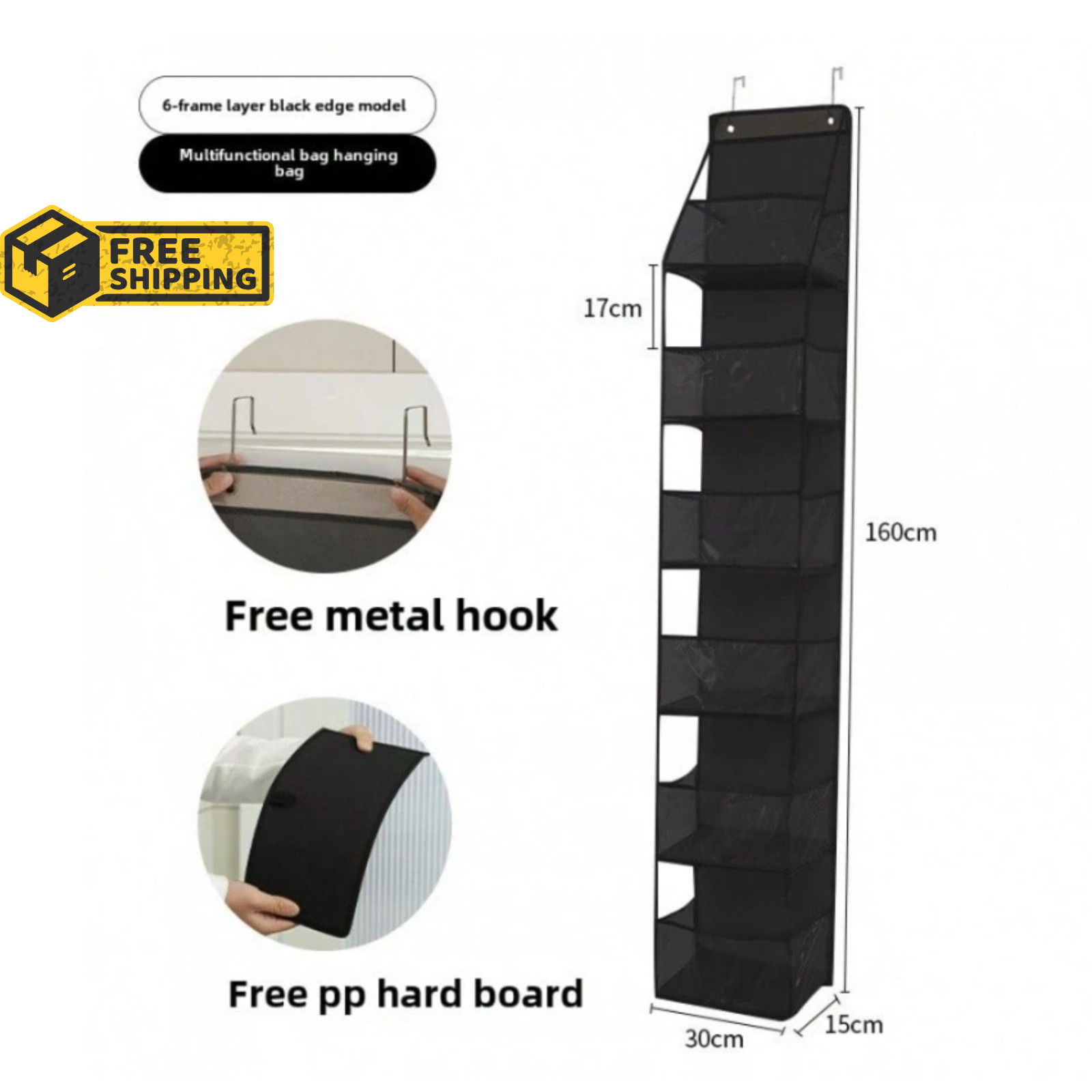 6 Shelf Over The Door Hanging Pantry Organizer Behind The Door Storage Organizer