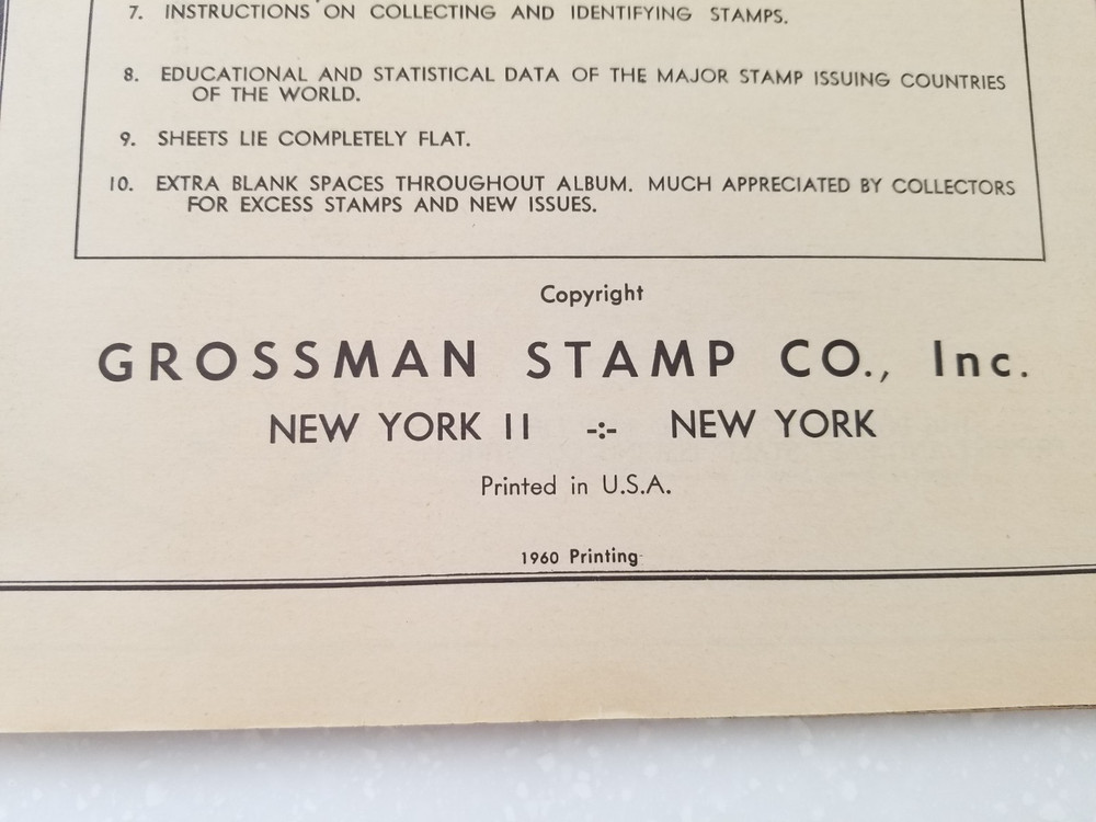 Grossman 1960 Fully Illustrated Universal Stamp Album of the World