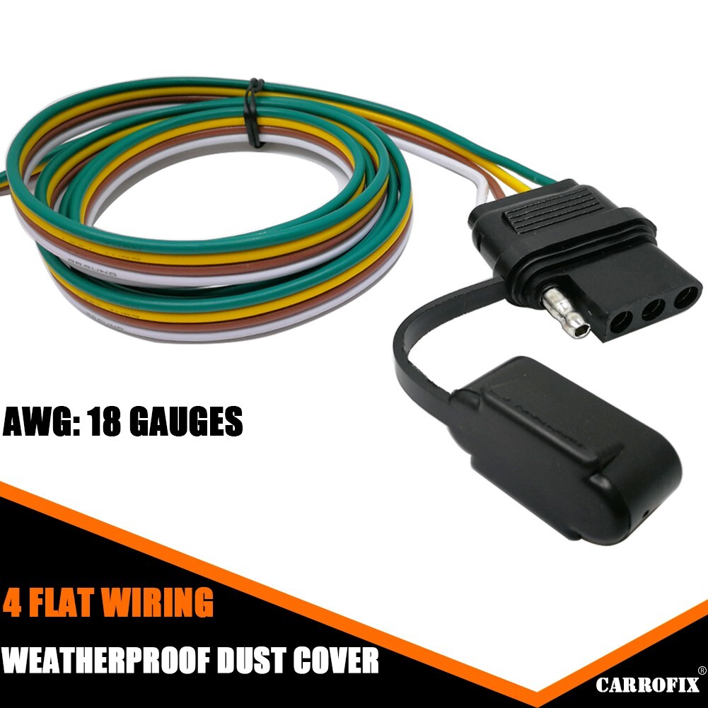 LED Compatible 3 Wire to 2 Wire Taillight Converter with 4 Way Trailer Connector