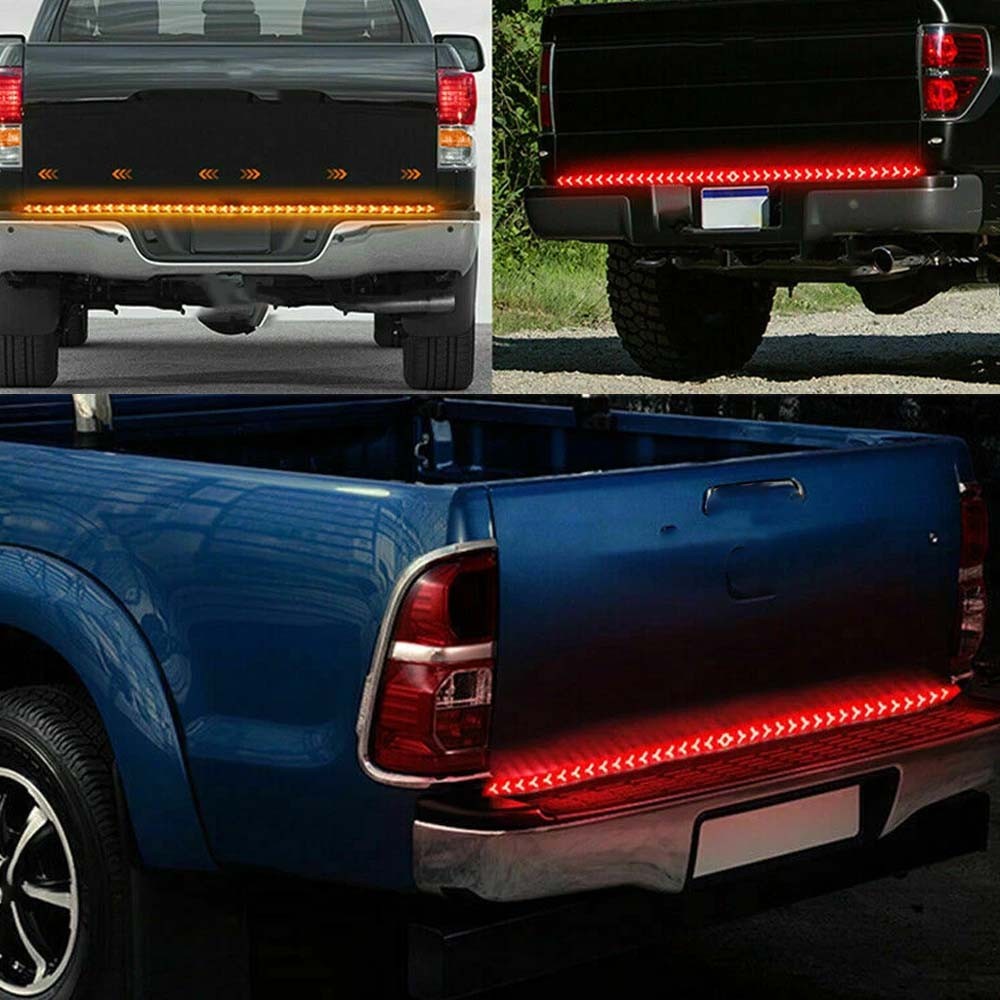LED Tailgate Light Bar 60" Triple Row 5-Function Strip for Pickup Trailer SUV SS