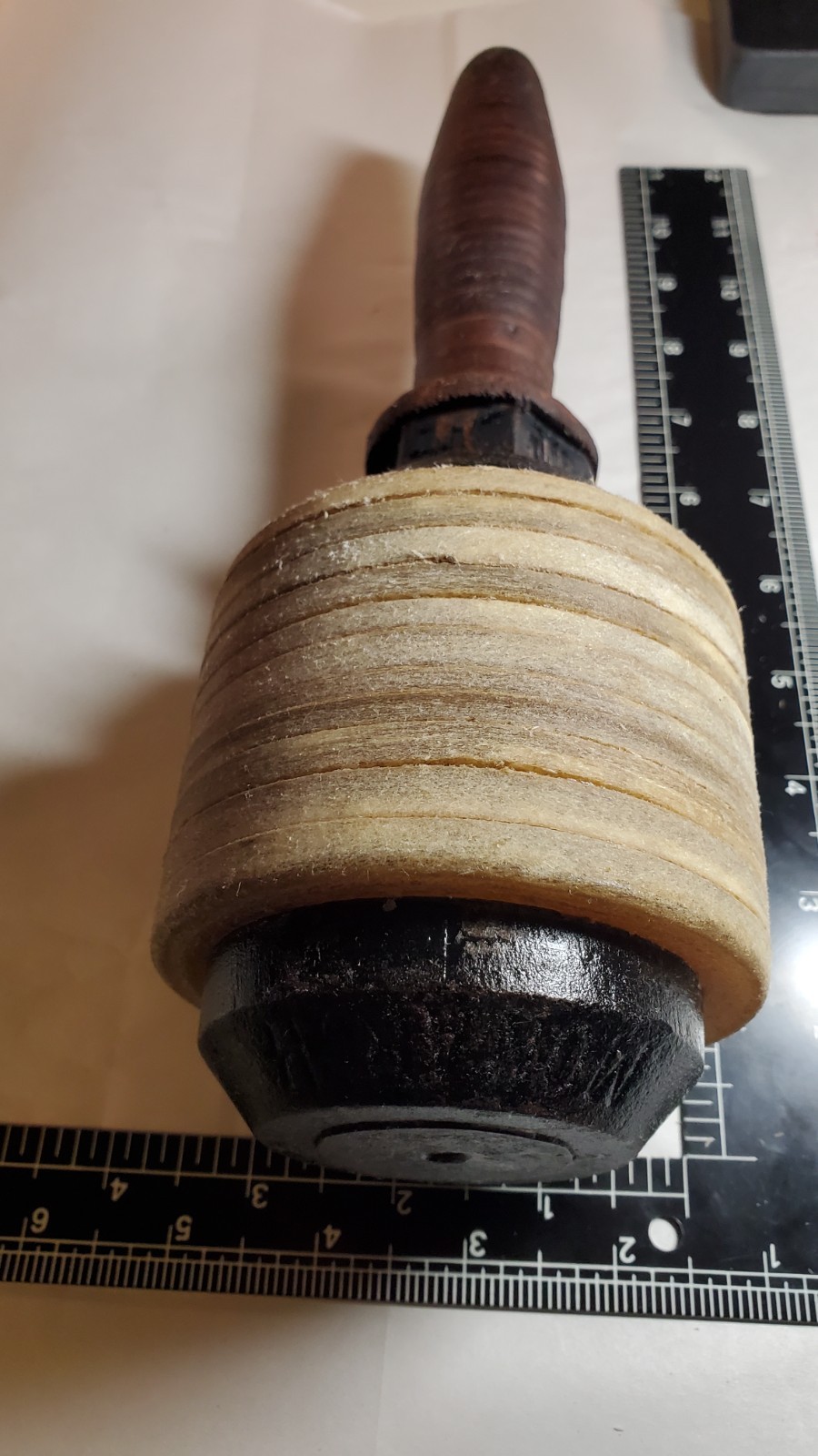 Hammer Maul 5 Lb Vintage Cast Iron Stacked Rawhide & Leather / Monarch Stamp