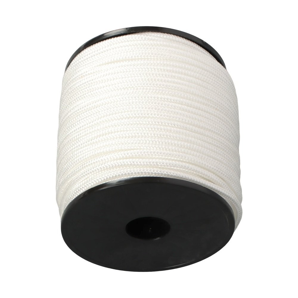 Multipurpose White Nylon Rope Sturdy Spool Solid Braid Knot Rope 1/4" × 5250'