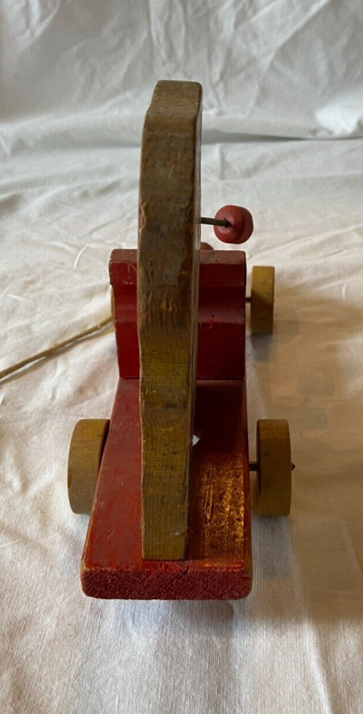 Vintage PARTIAL Wood Pull Toy Walt Disney Mickey Mouse Train Missing Front