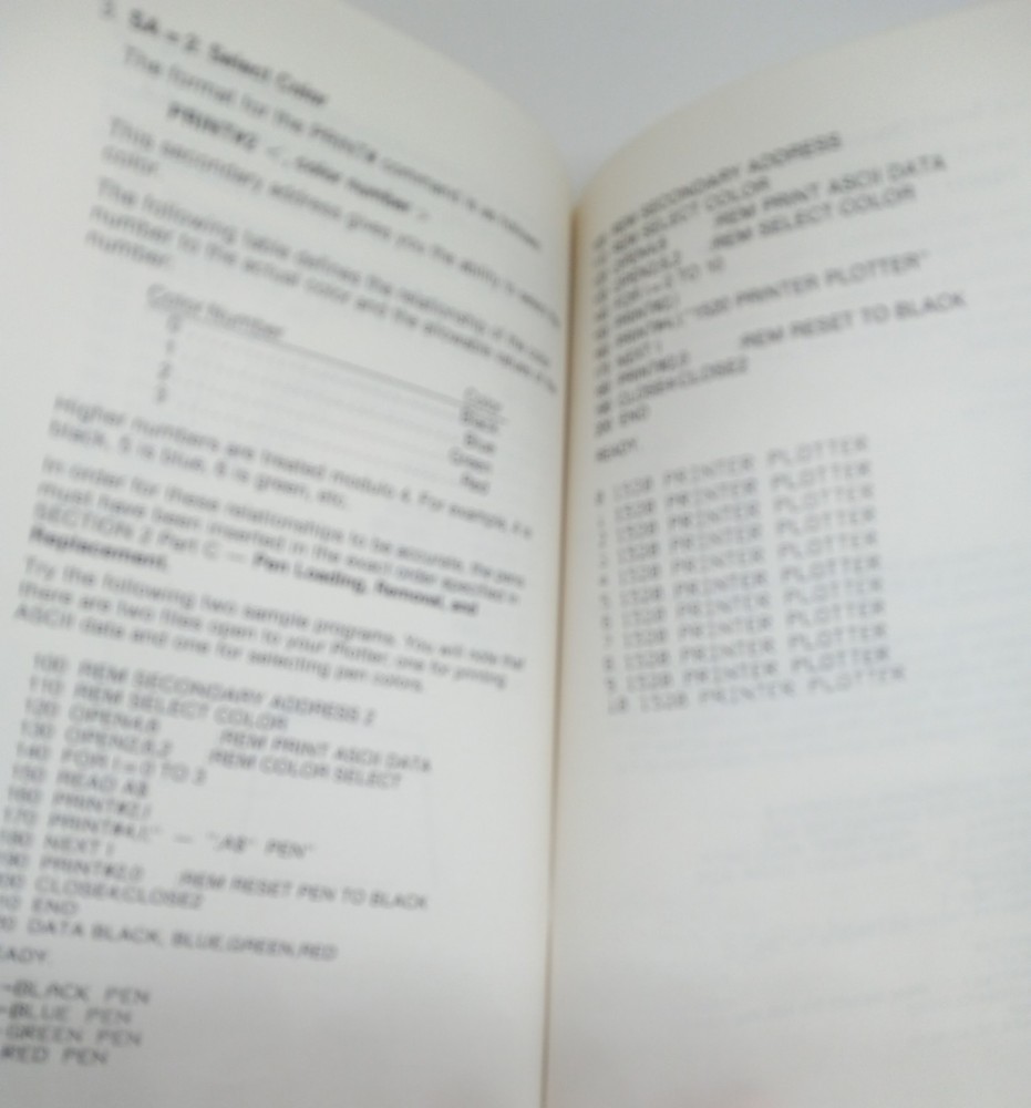 Vintage 1983 Commodore 1520 Plotter/Printer User's Manual