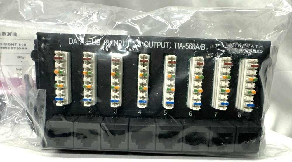 Wirepath Data Patch Module WP-MOD-DATA8x8, 110 punchdown to RJ45 Jack Connection